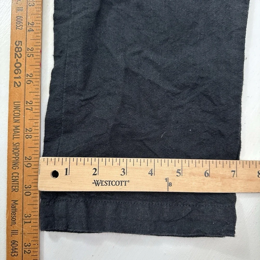 GAP Thick Linen Cotton Pants Men 33x32 Black Slim Leg Trousers Chino Tapered